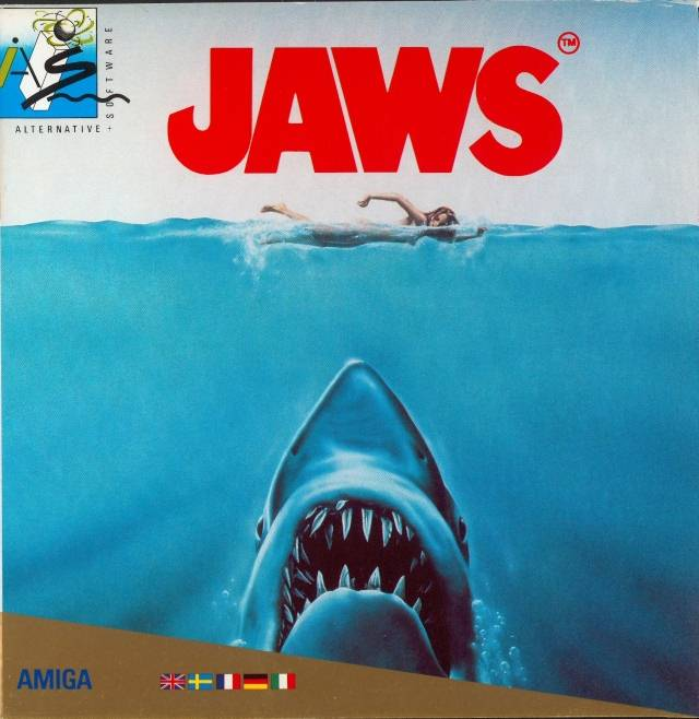 Jaws box art for Amiga